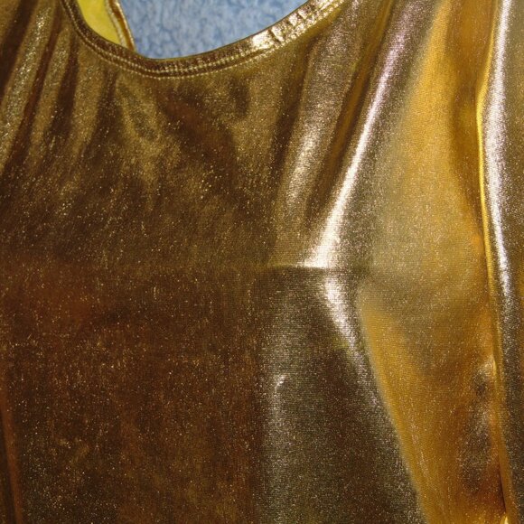 iEFiEL Shiny Gold Long Sleeve Leotard L - Picture 2 of 6